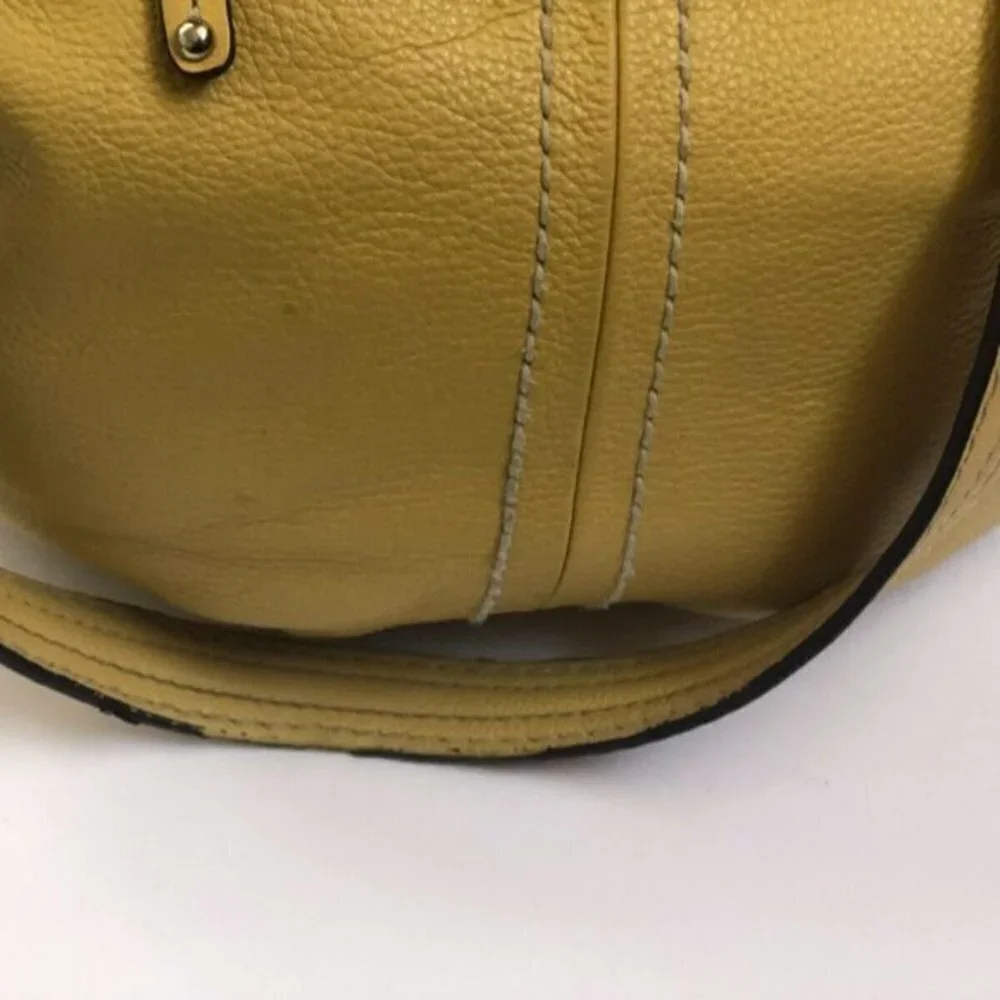 Tignanello Handbag Genuine Leather yellow Satchel